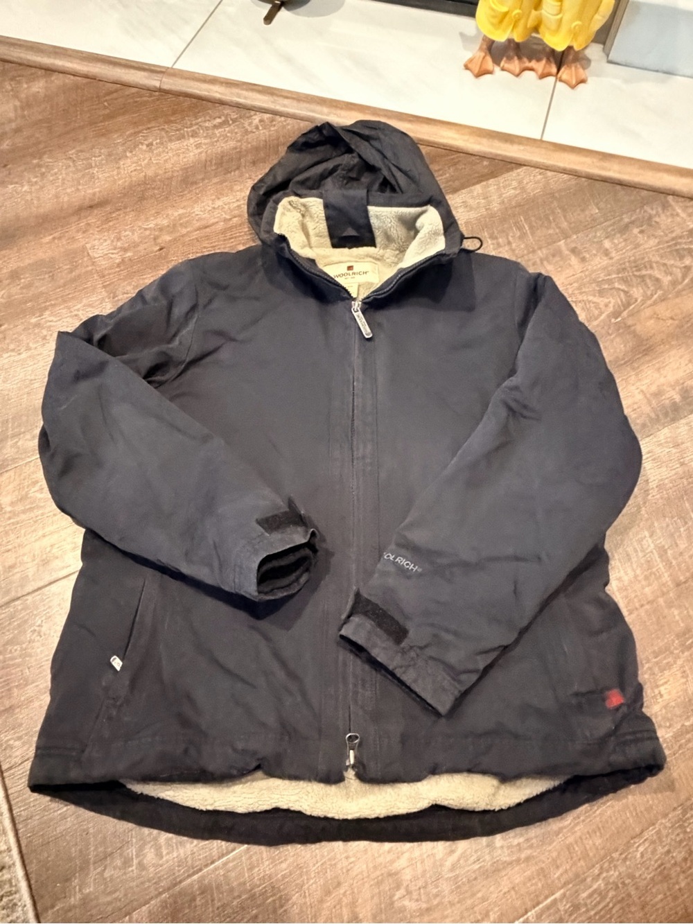 Woolrich Women’s Medium Black Fleece Lined Hooded Jacket Full Zip
